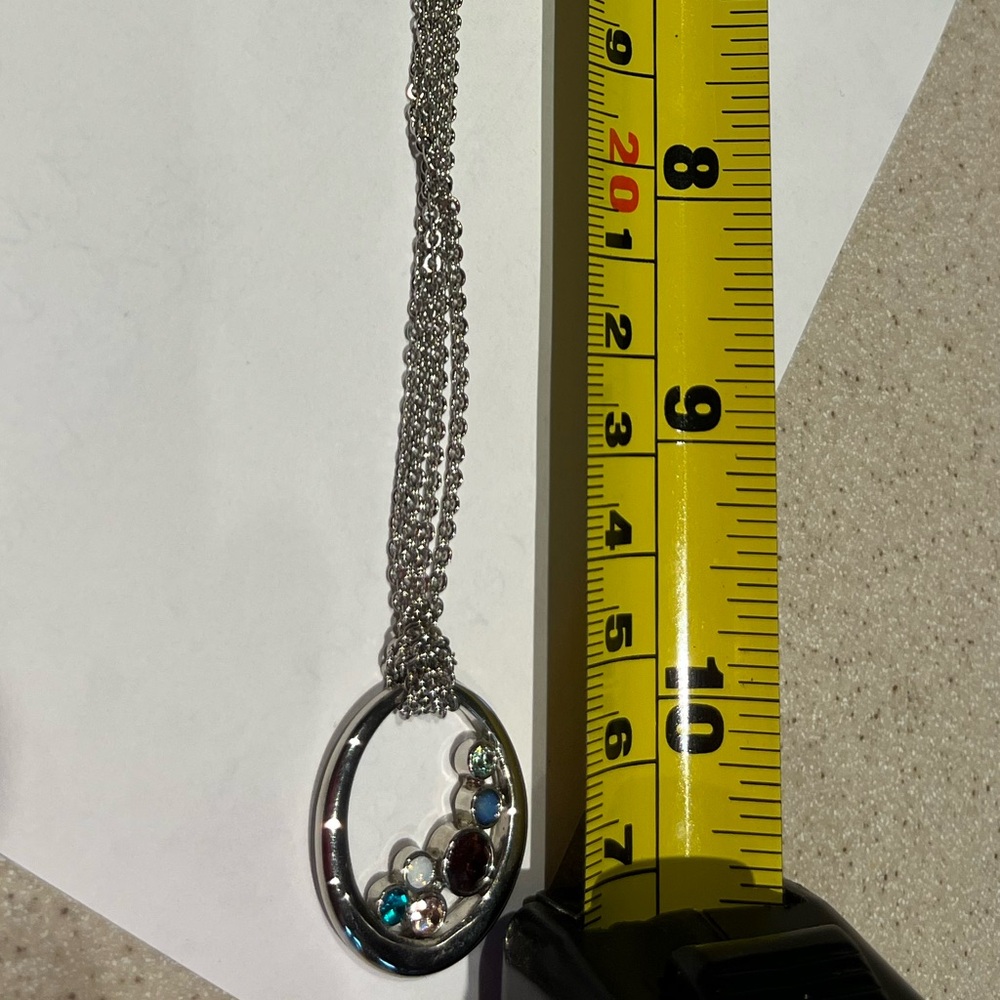 Lia Sophia Silver Necklace with Multicolor Gemstones - Picture 5 of 6